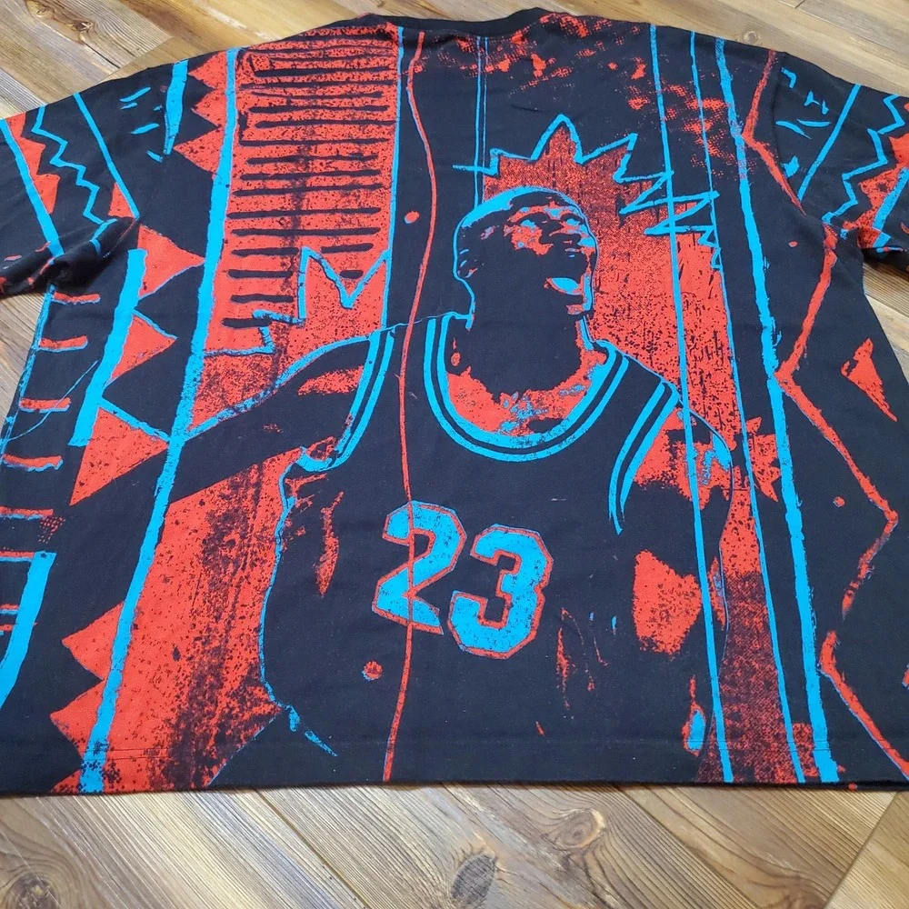 Jordan Michael Jordan All Over Print T-Shirt XXL Black Red Blue CJ6093-657